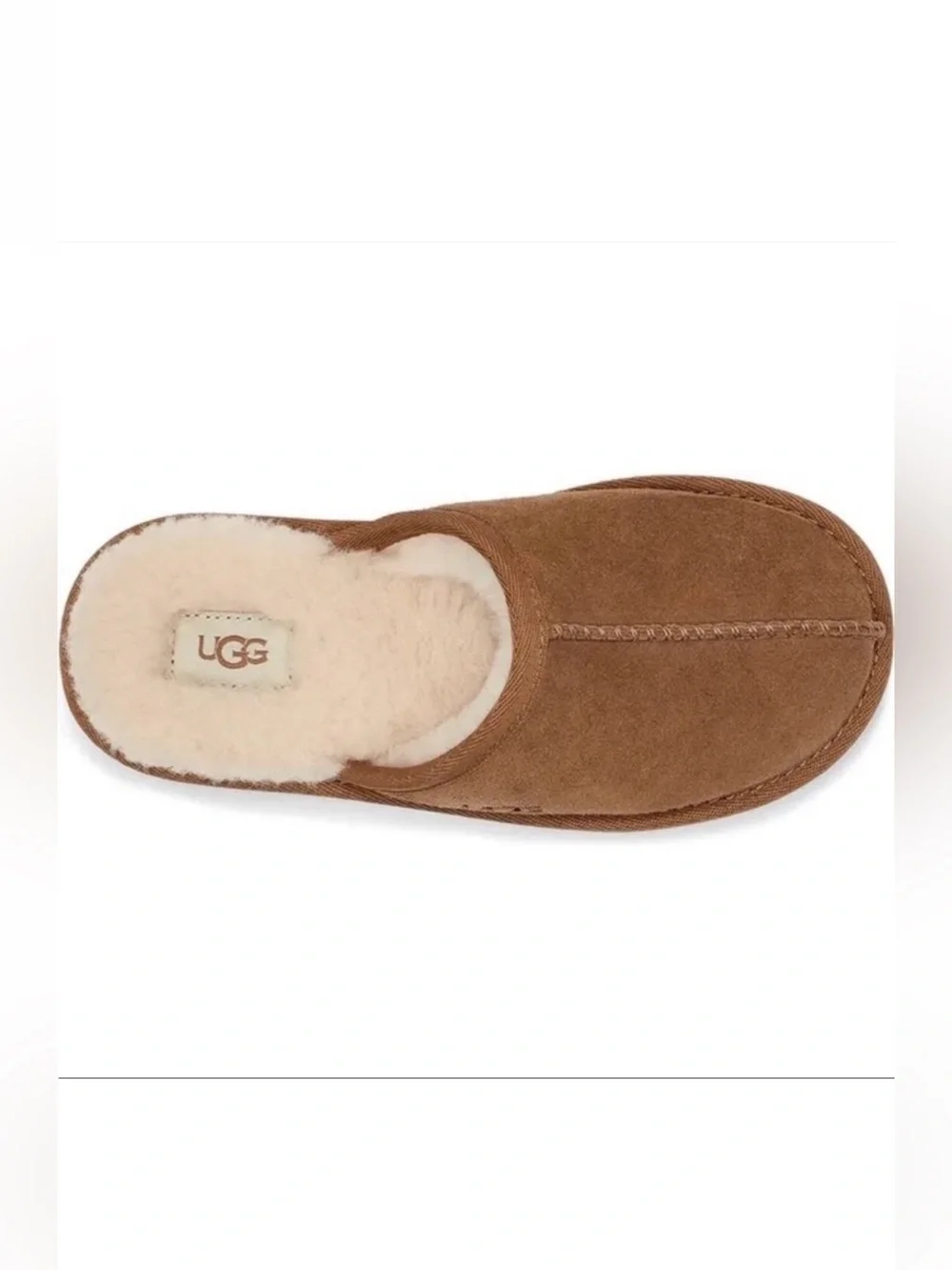 UGG Keegan Chestnut Suede Slide Slippers Shearling Kids Size 10M Cozy Comfort